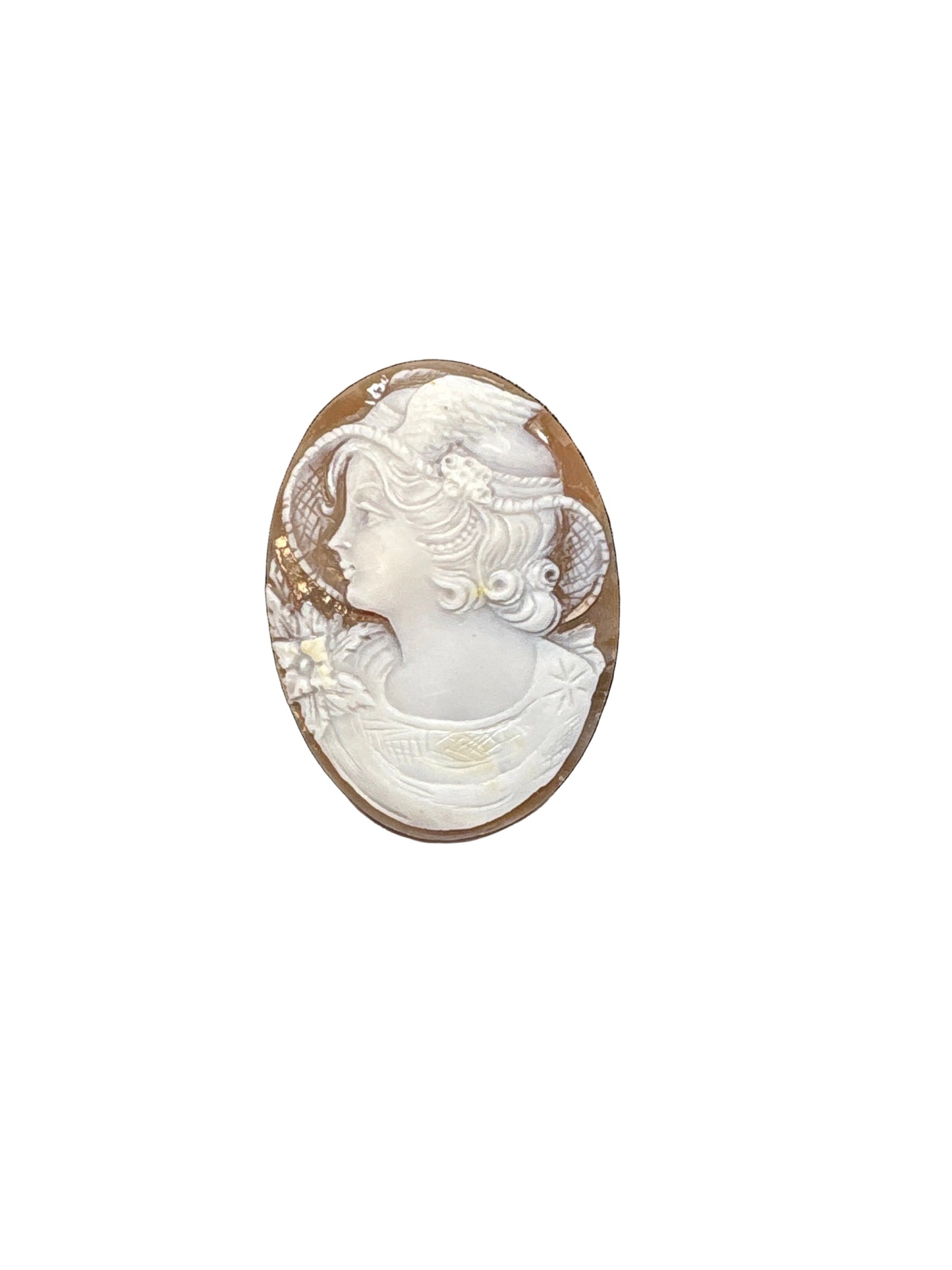 Cammeo Nudo incisione Donna con Cappello