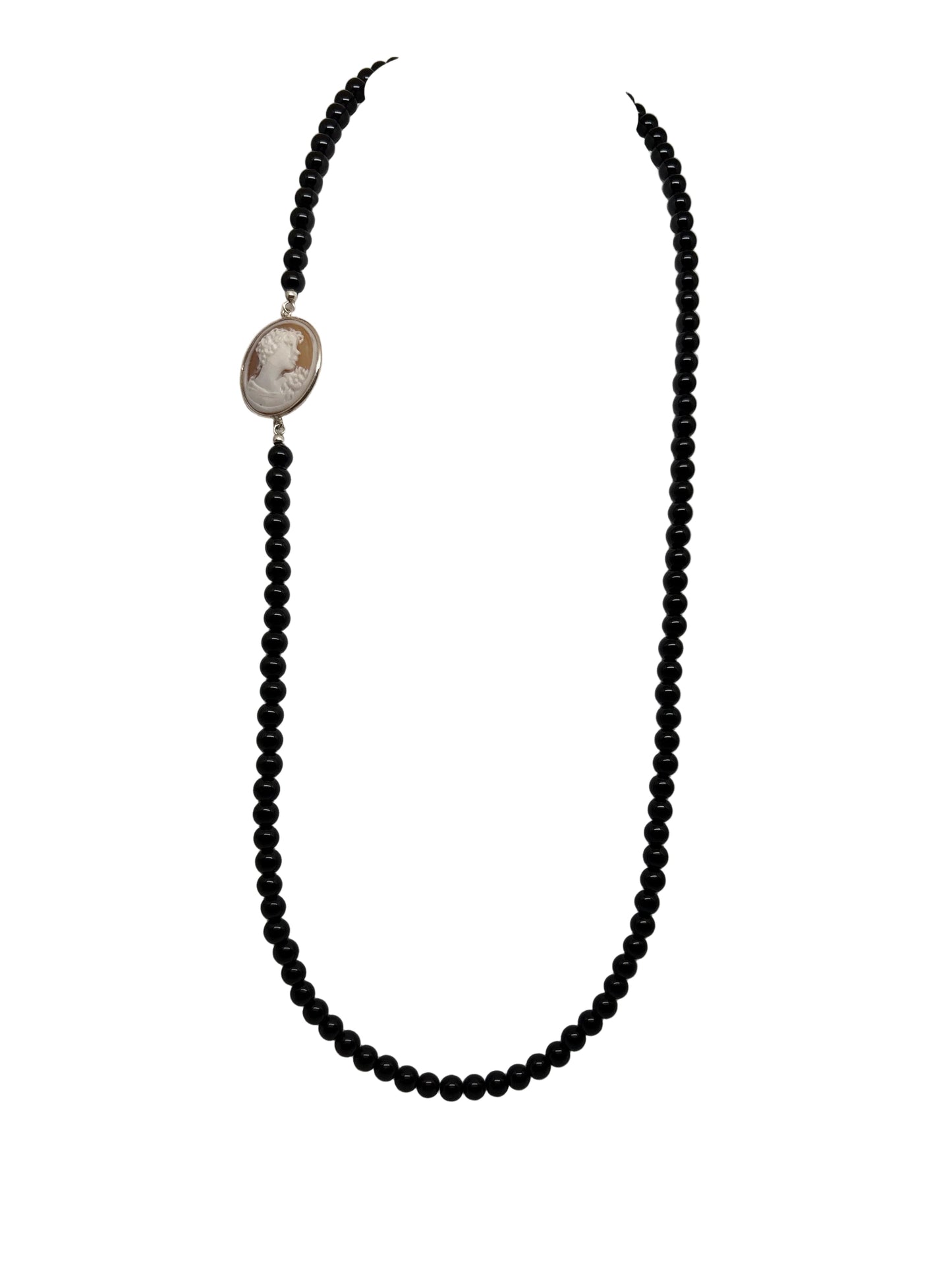 Collana in Agata e Cammeo incisione "Profilo di Donna"