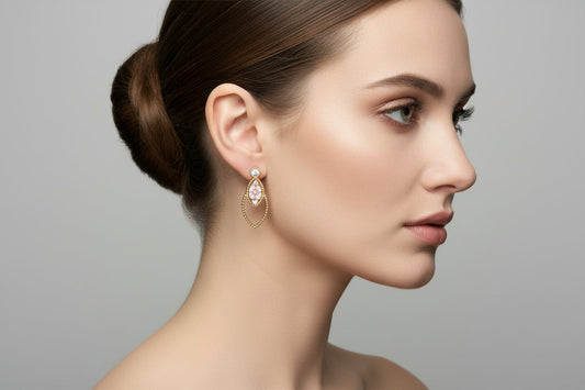 Orecchini in cammeo incisione "Fiore"