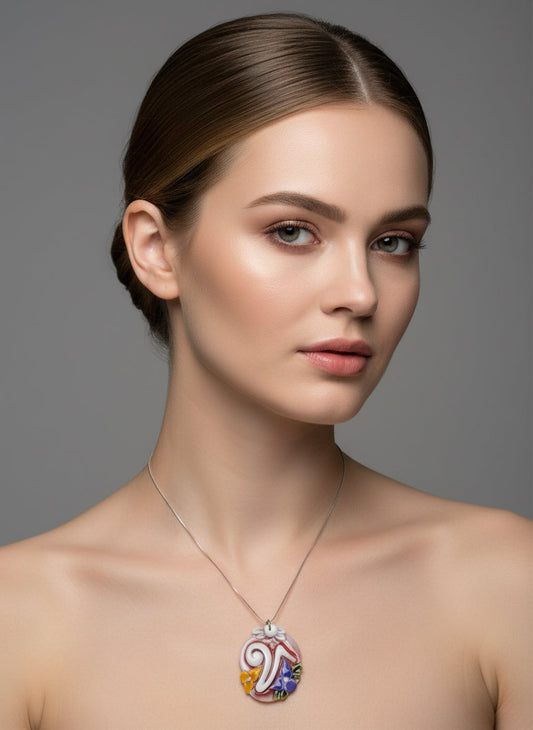 Pendente in Cammeo incisione "Lettere" V