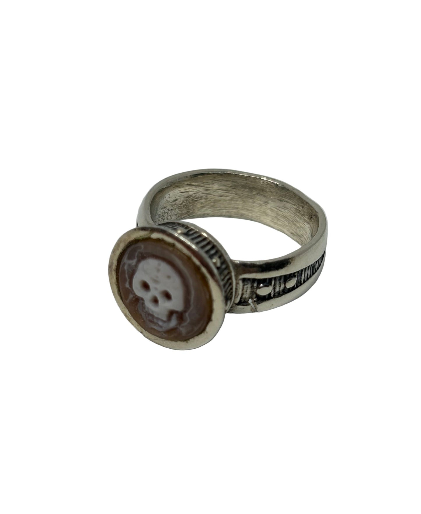 Anello in Cammeo "Incisione Teschio"