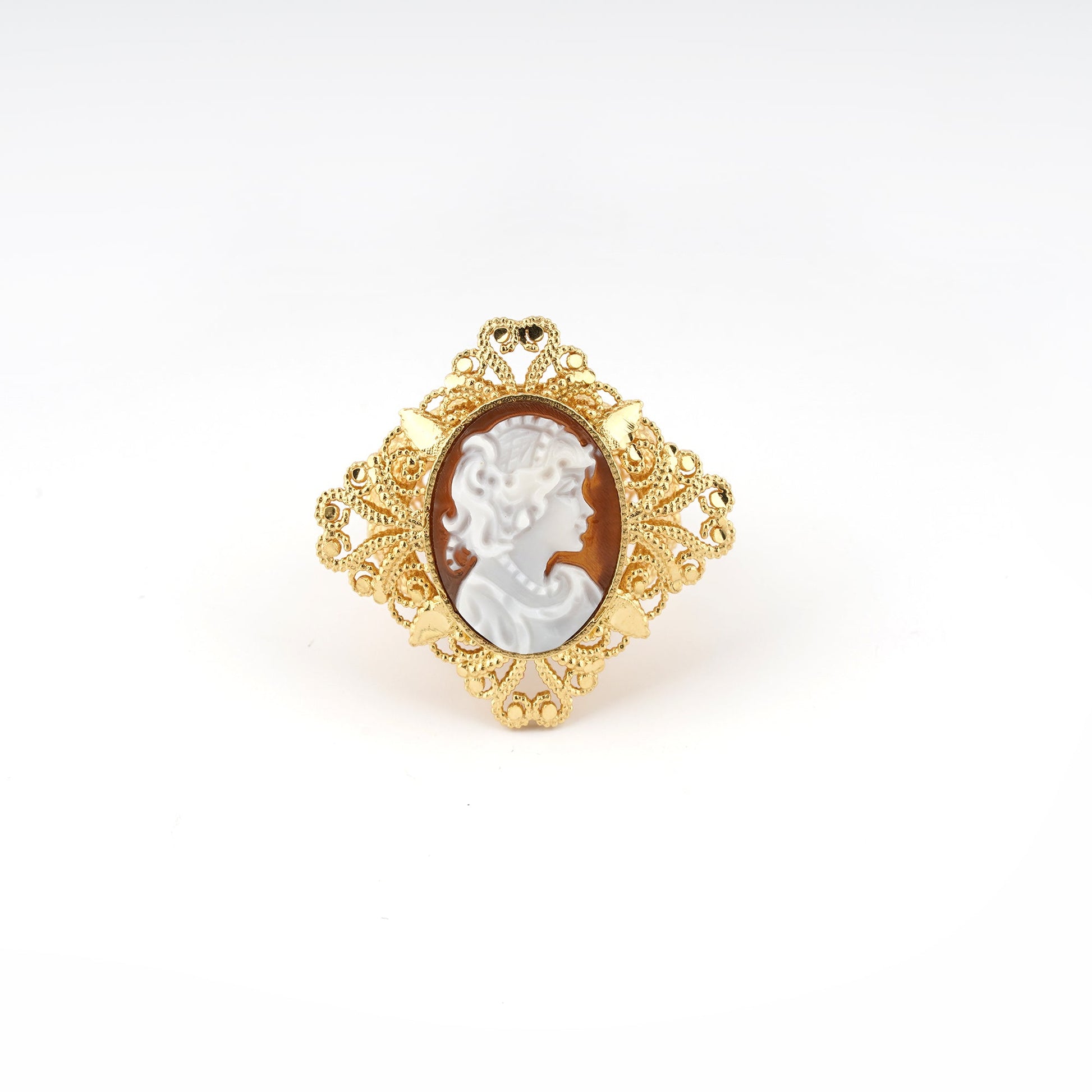 Anello-Anne-Cammeo-Profilo-Donna-Oro