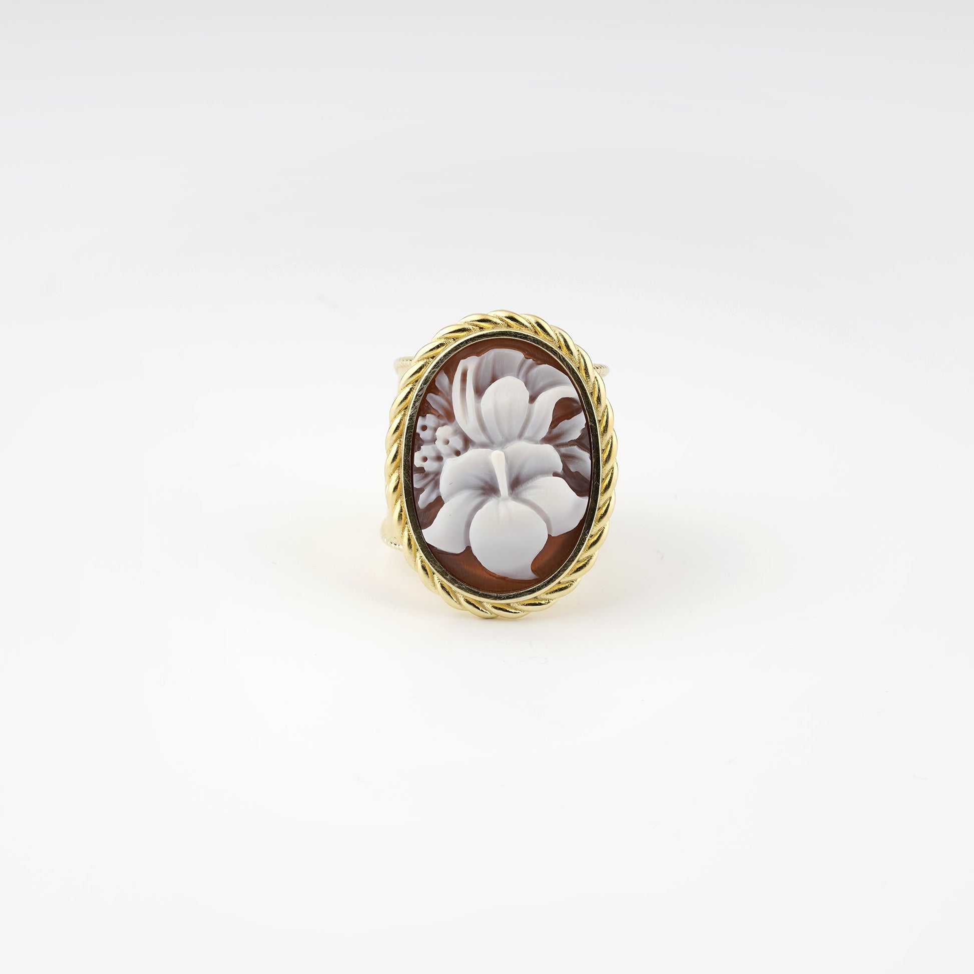 Anello-Cameo-Italiano-Raffaello-Cammeo-Bouquet-Oro-