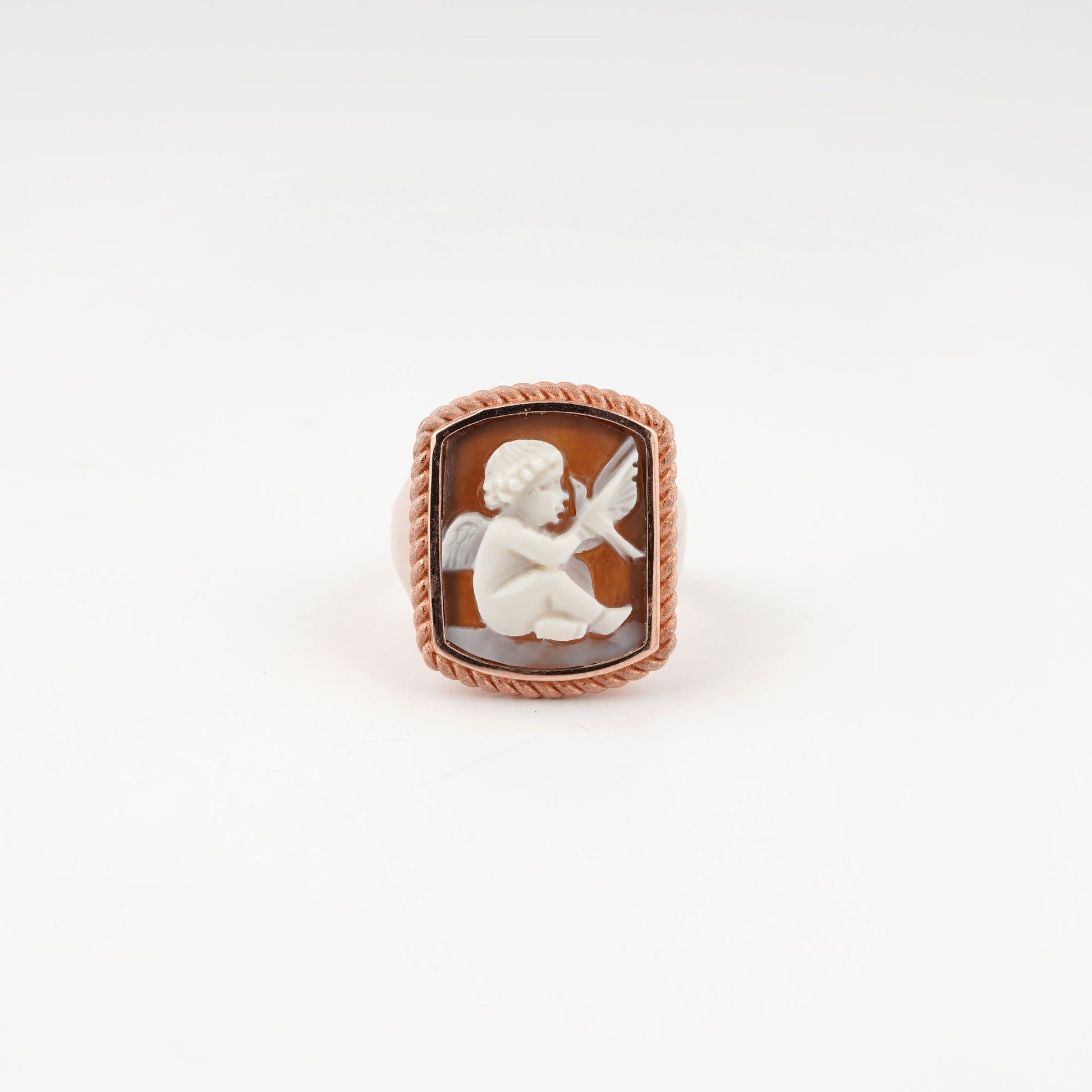 Anello-Cameo-Italiano-Raffaello-Cammeo-Putto-Rame