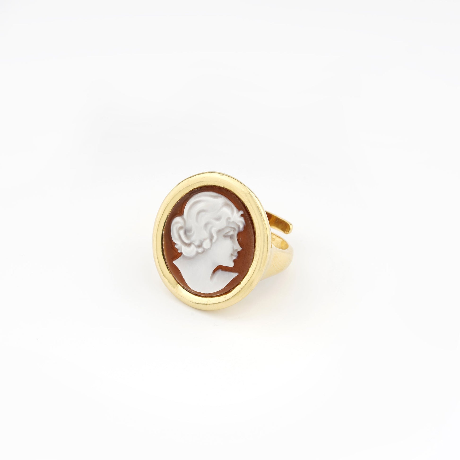 Anello-Cameo-Italiano-Romantica-Il-Piccolo-Museo-del-Cammeo-Profilo-Donna