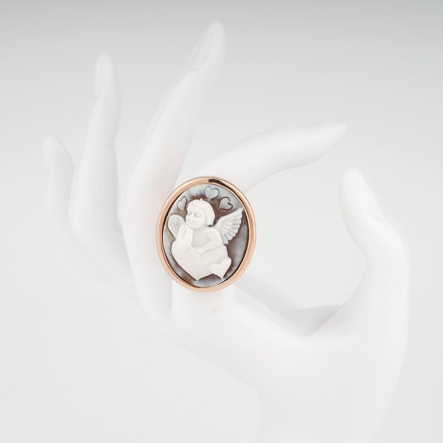 Anello Cameo Italiano Romantica Cammeo Putto