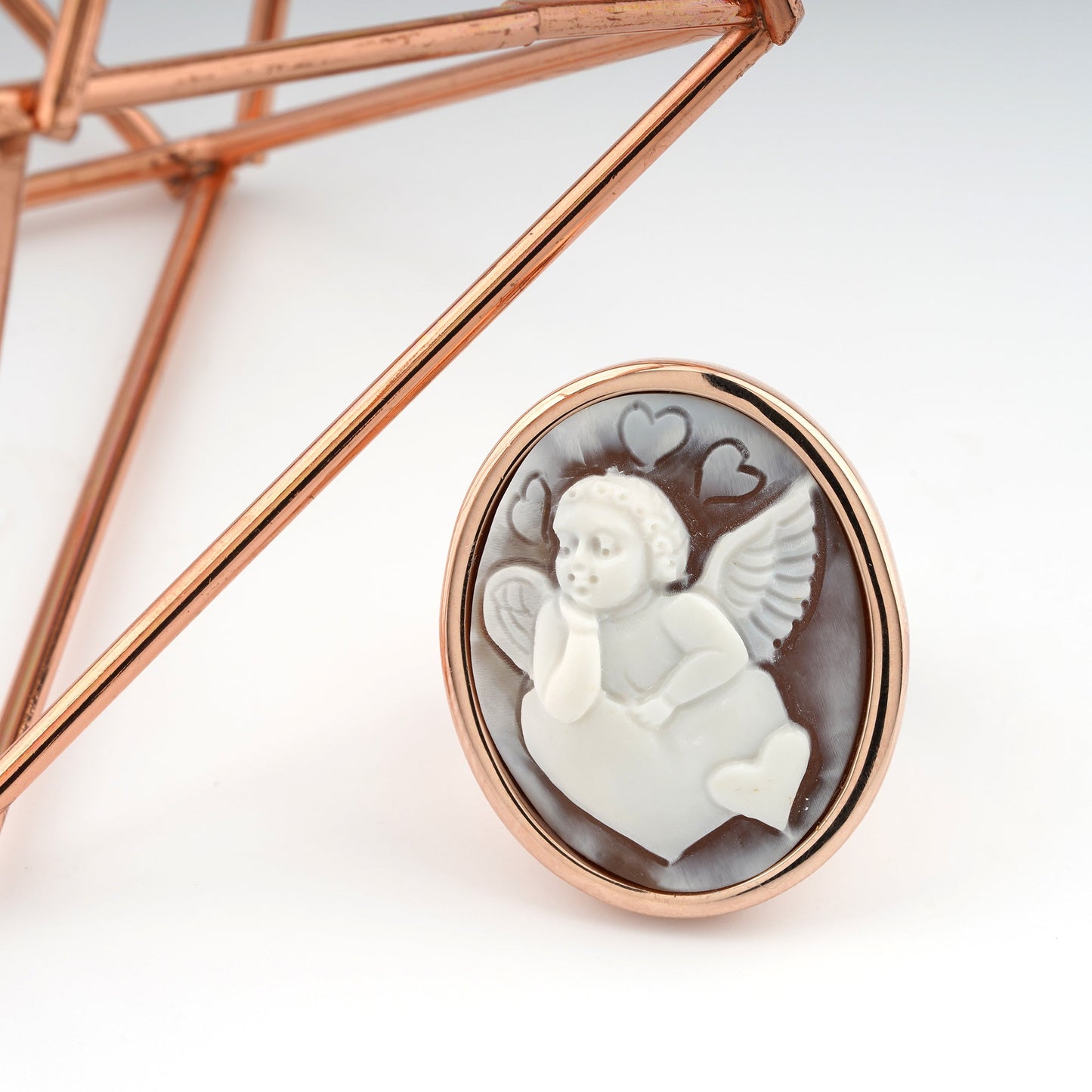 Anello Cameo Italiano Romantica Cammeo Putto