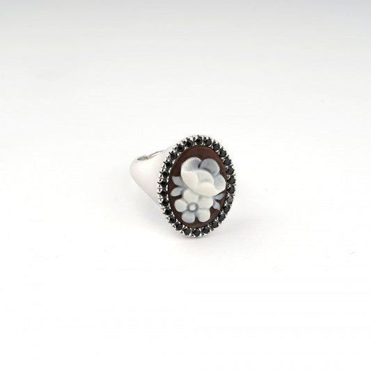 Anello Cameo Italiano Sunrise Cammeo Fiori