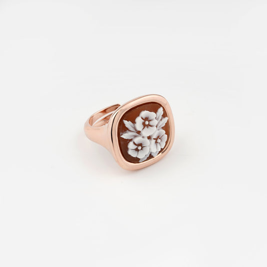 Anello-Classica-Cammeo-Tris-Fiori-Rame-