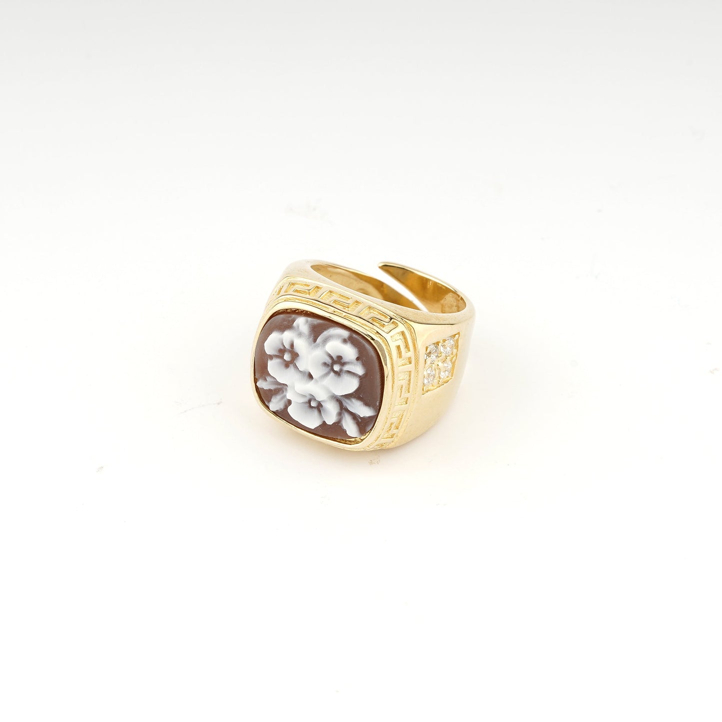 Anello-Musical-Cammeo-Tris-Fiori-Oro