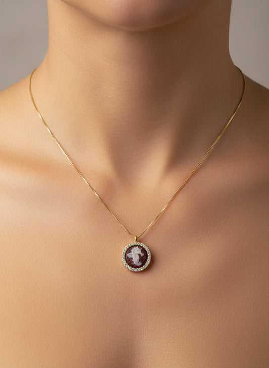 Anello in Cammeo incisione "Cavalluccio Marino"