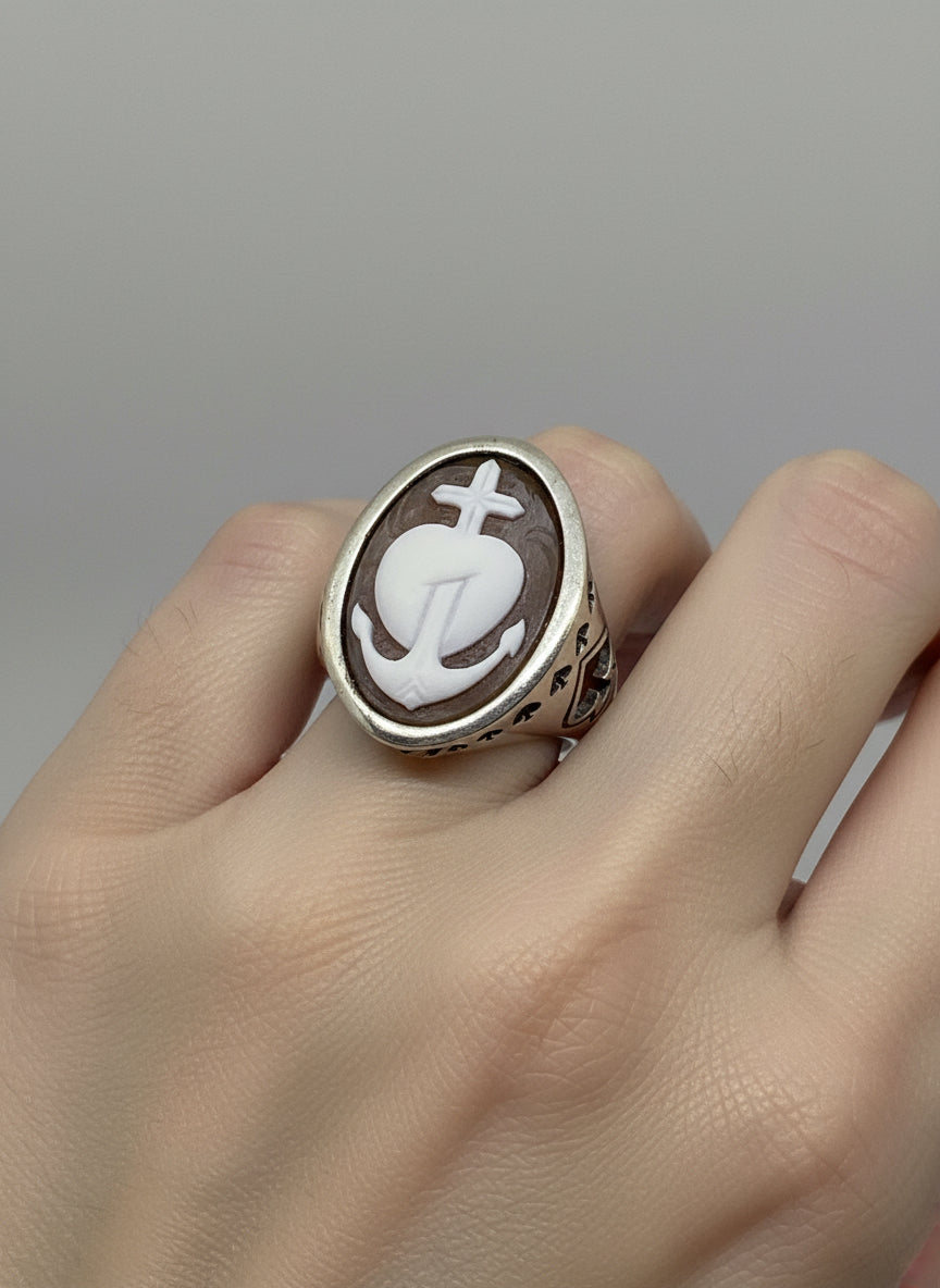 Anello in Cammeo Incisione "Cuore di San Gennaro"