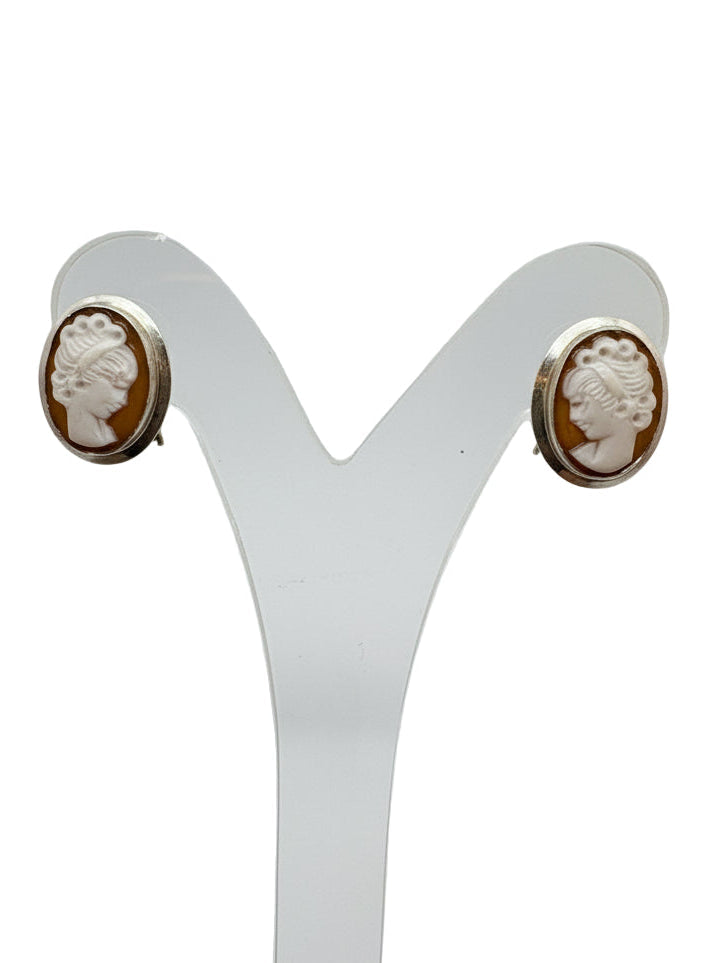 Orecchini in Cammeo Incisione "Profilo di Donna"