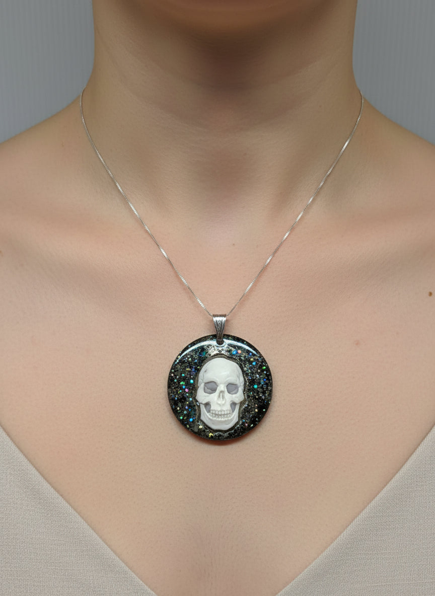 Pendente in Cammeo "Teschio Glitterato"