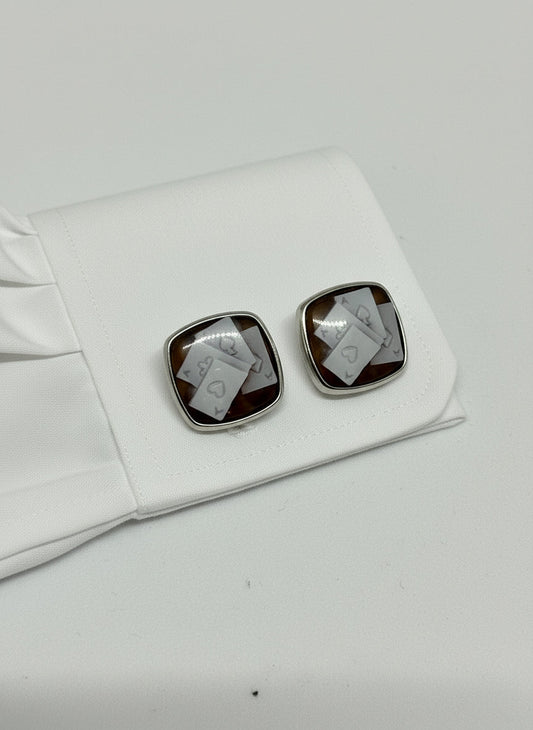 Gemelli in Cammeo "Cameo Italiano Carte Poker"