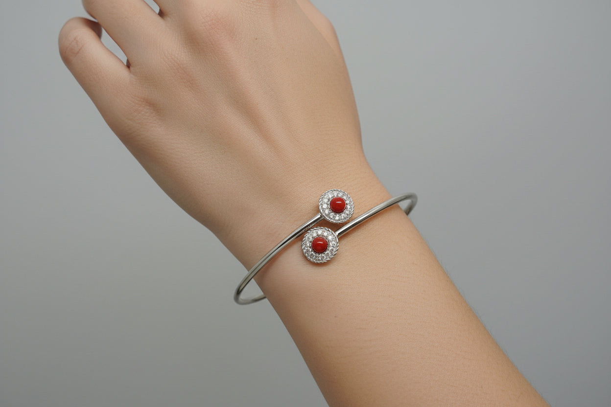 Bracciale in Argento e Corallo