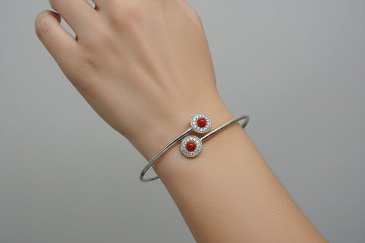 Bracciale in Argento e Corallo
