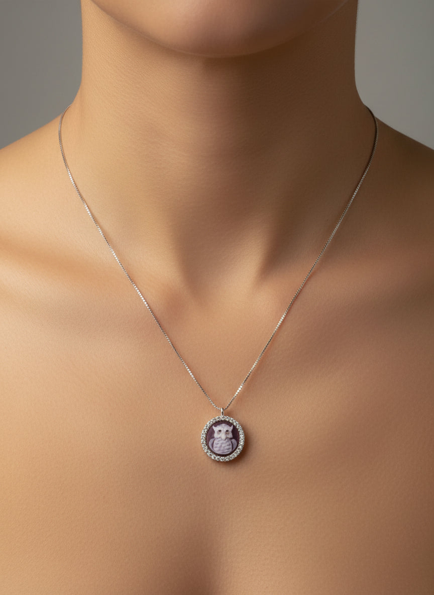 Collana in Cammeo incisione "Gufo"
