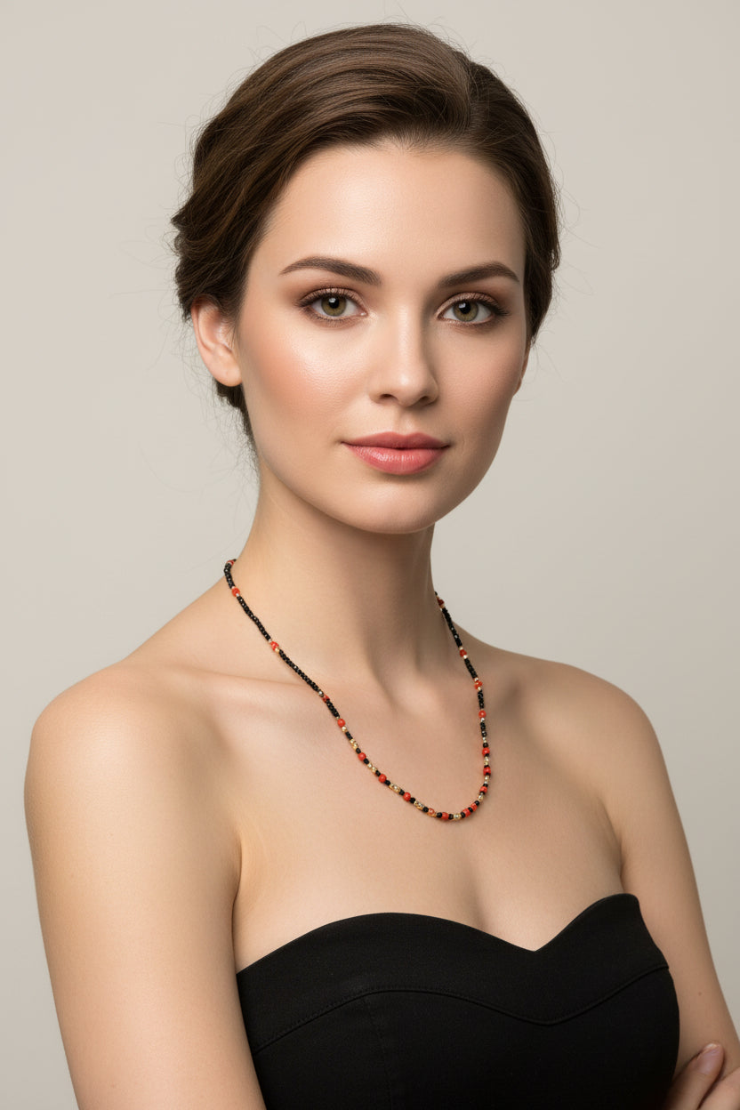 Collana in Corallo Agata e Argento Dorato