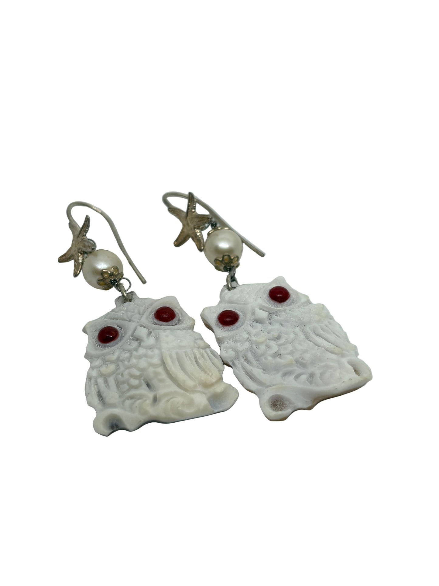 Orecchini in Cammeo incisione "Gufo"