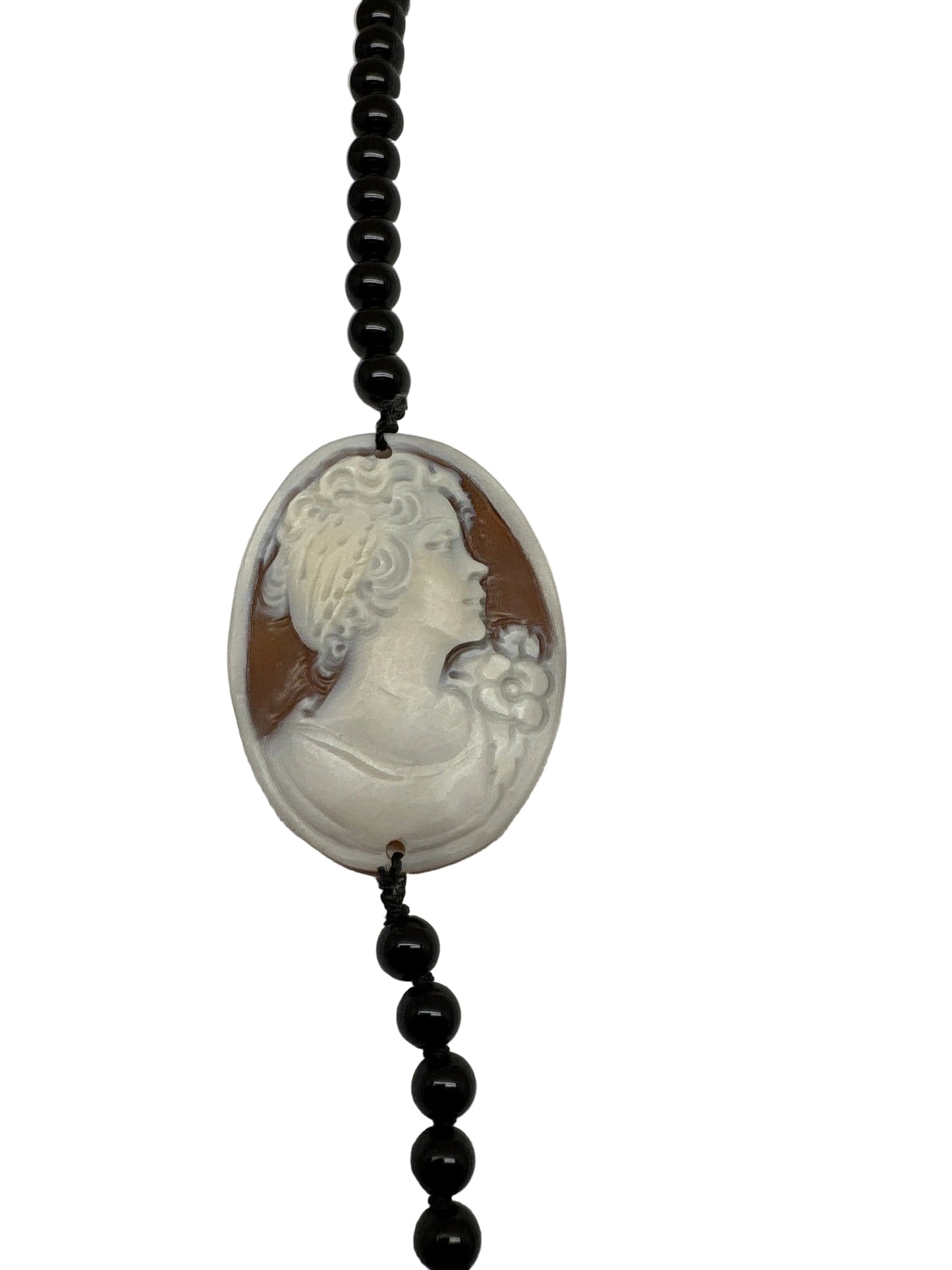 Collana in Agata e Cammeo incisione "Profilo di Donna"