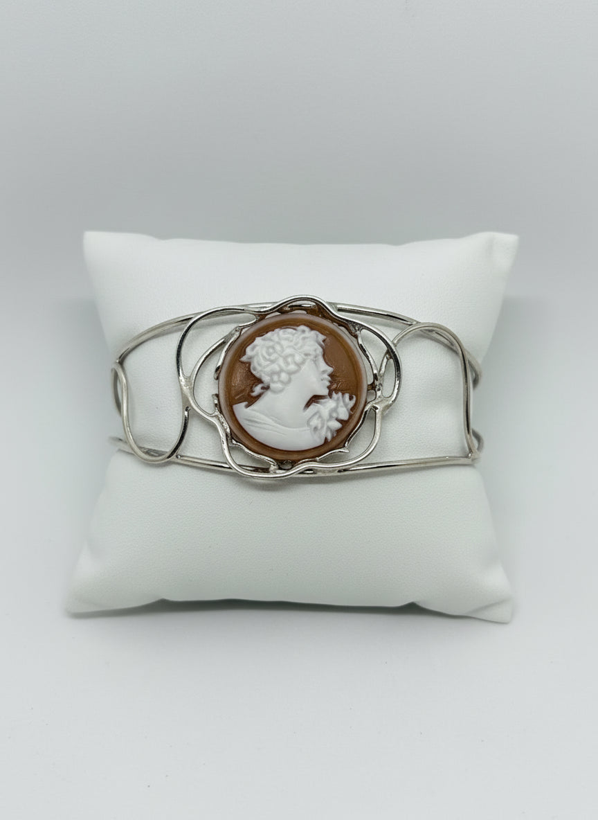 Bracciale in Cammeo Schiava incisione "Profilo di Donna"