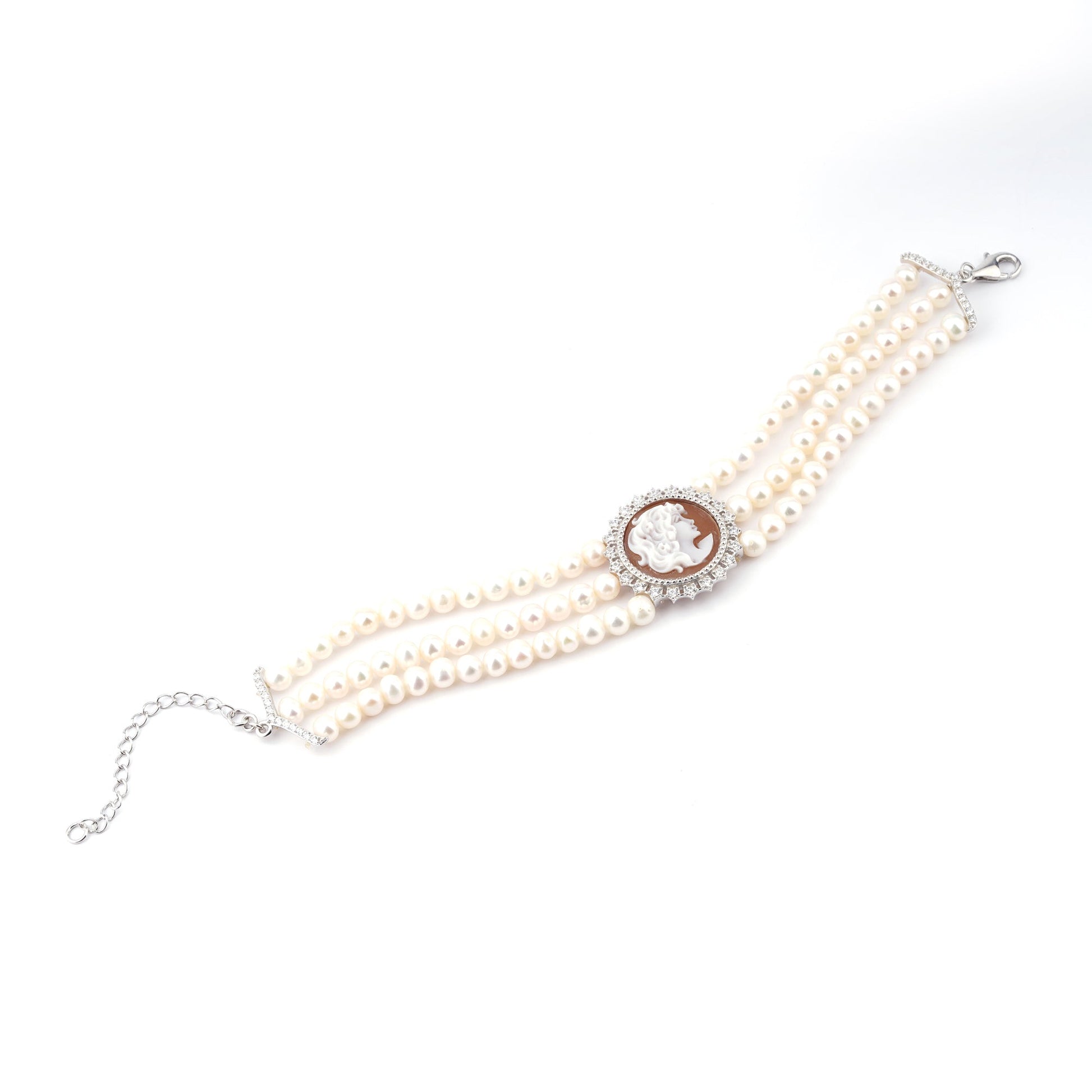 Bracciale-Ballet-Cammeo-Profilo-Donna-Rodio-Bianco