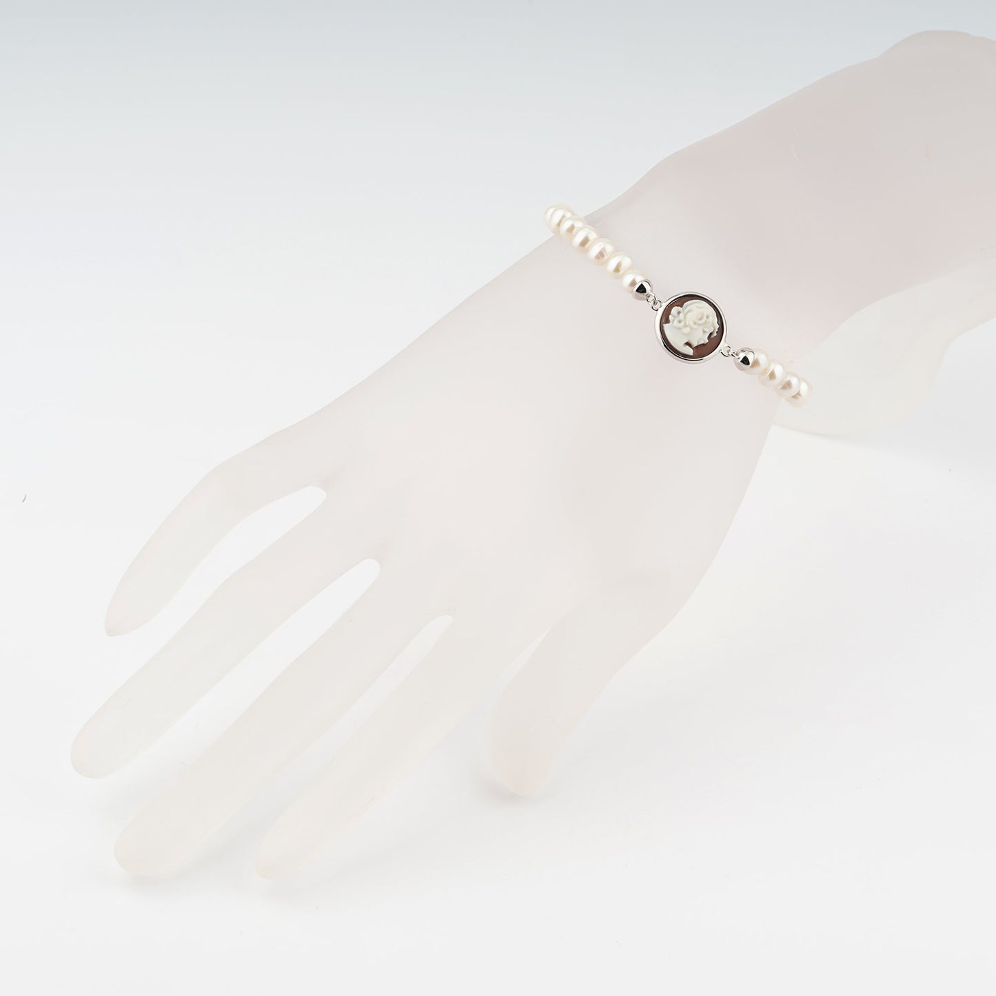 Bracciale-Ballet-Cammeo-Profilo-Donna-Rodio-Bianco