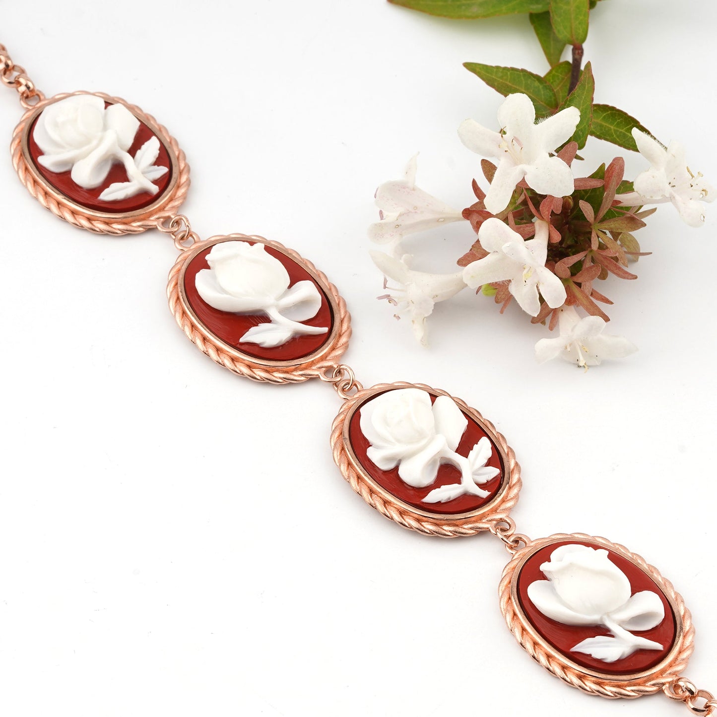 Bracciale-Cameo-Italiano-Raffaello-Cammeo-Rosa-Rame