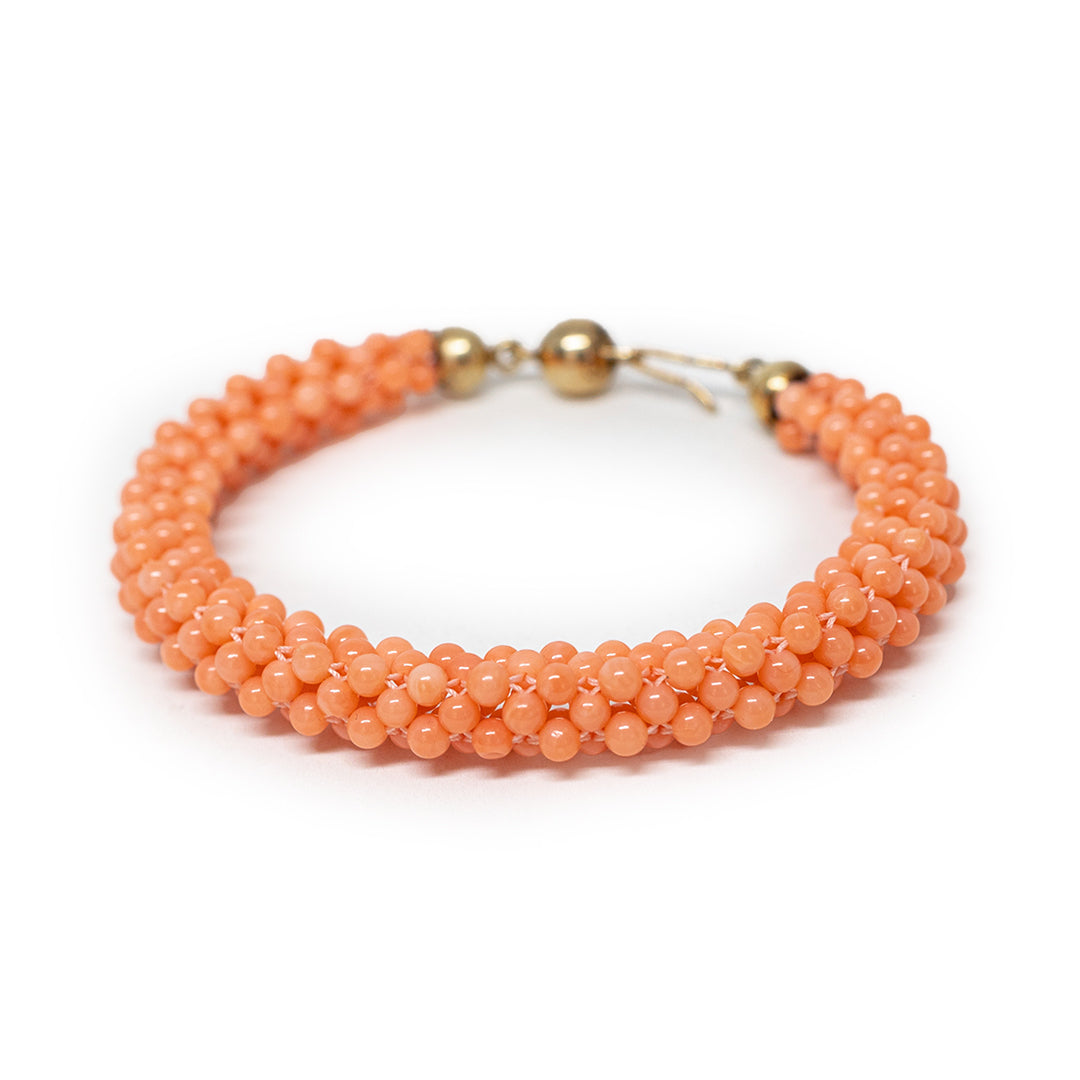 Bracciale-Tessito-Corallo-Rosa