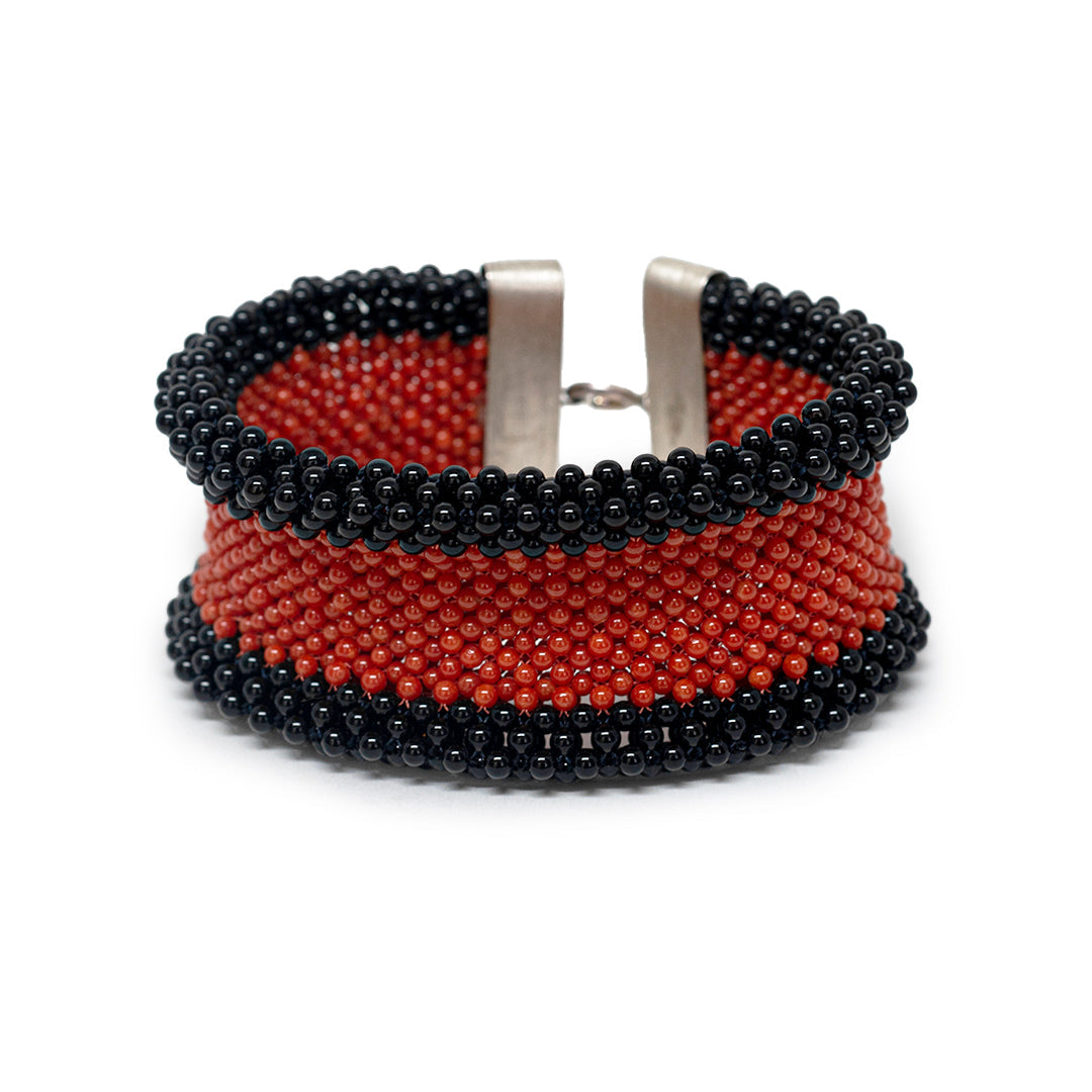 Bracciale-Tessito-Corallo-Rosso