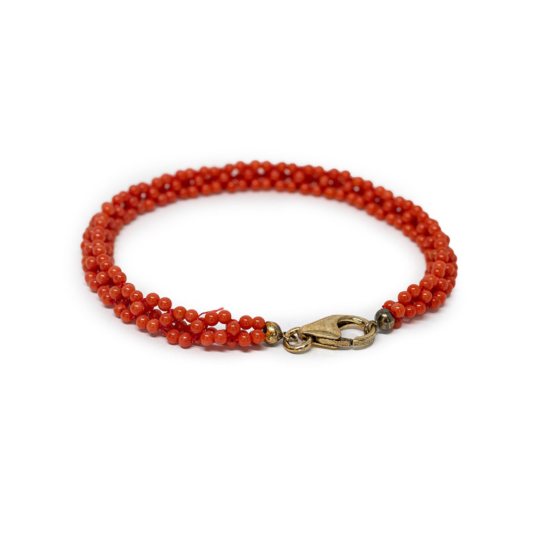 Bracciale Tessito Corallo Rosso