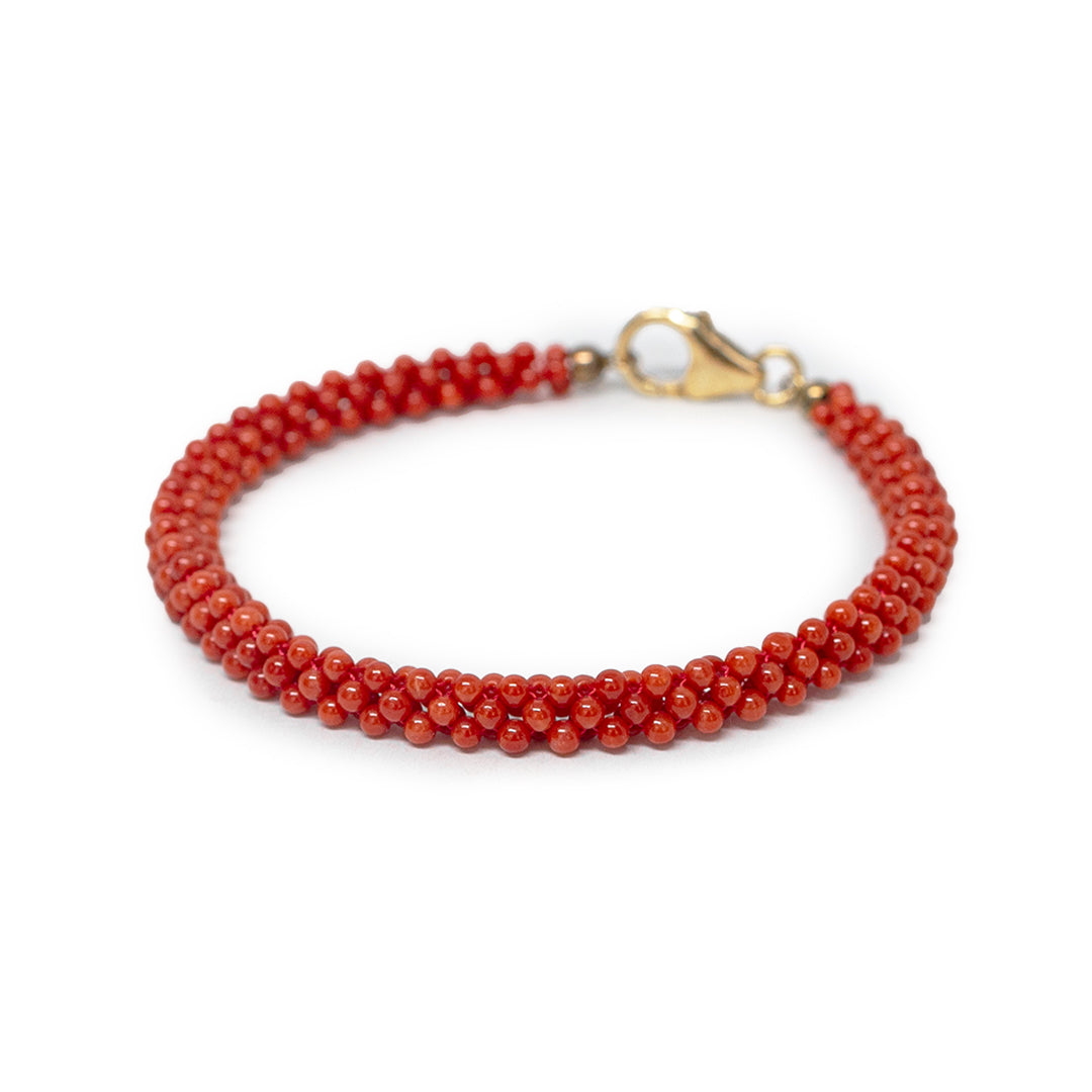 Bracciale Tessito Corallo Rosso