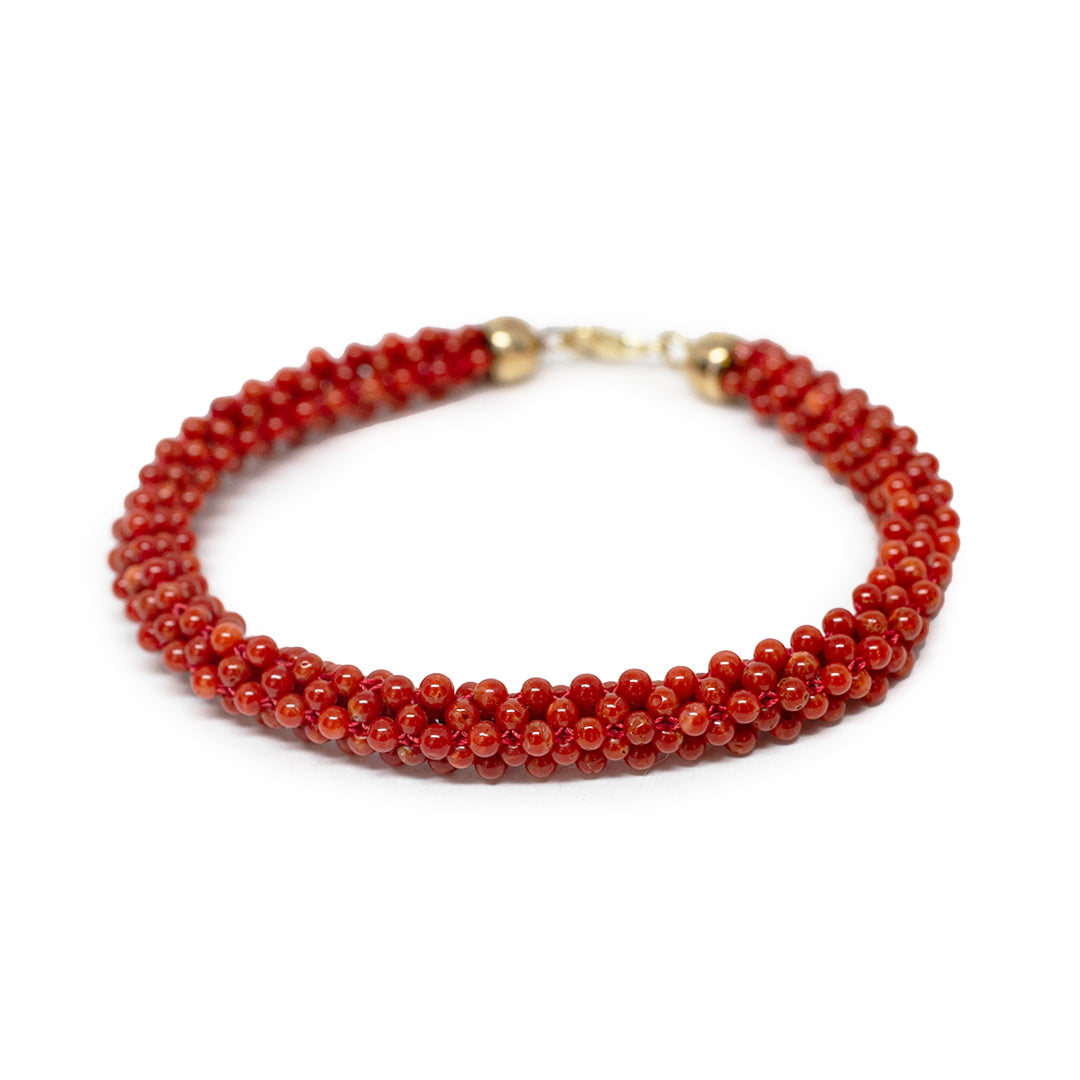 Bracciale-Tessito-Corallo-Rosso