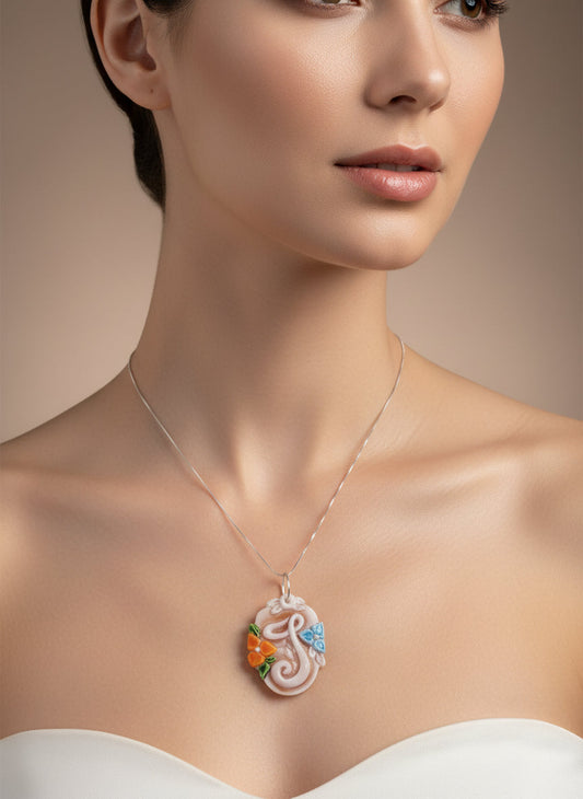 Pendente in Cammeo incisione "Lettere" L