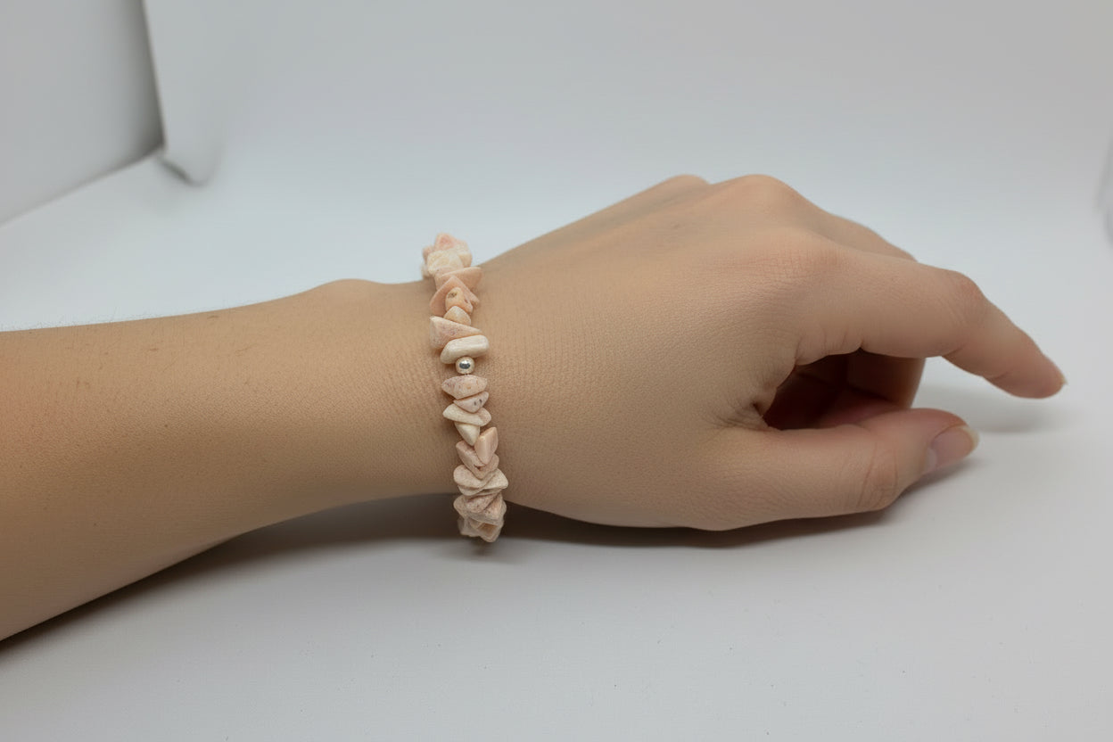Bracciale in Corallo Rosa Grezzo