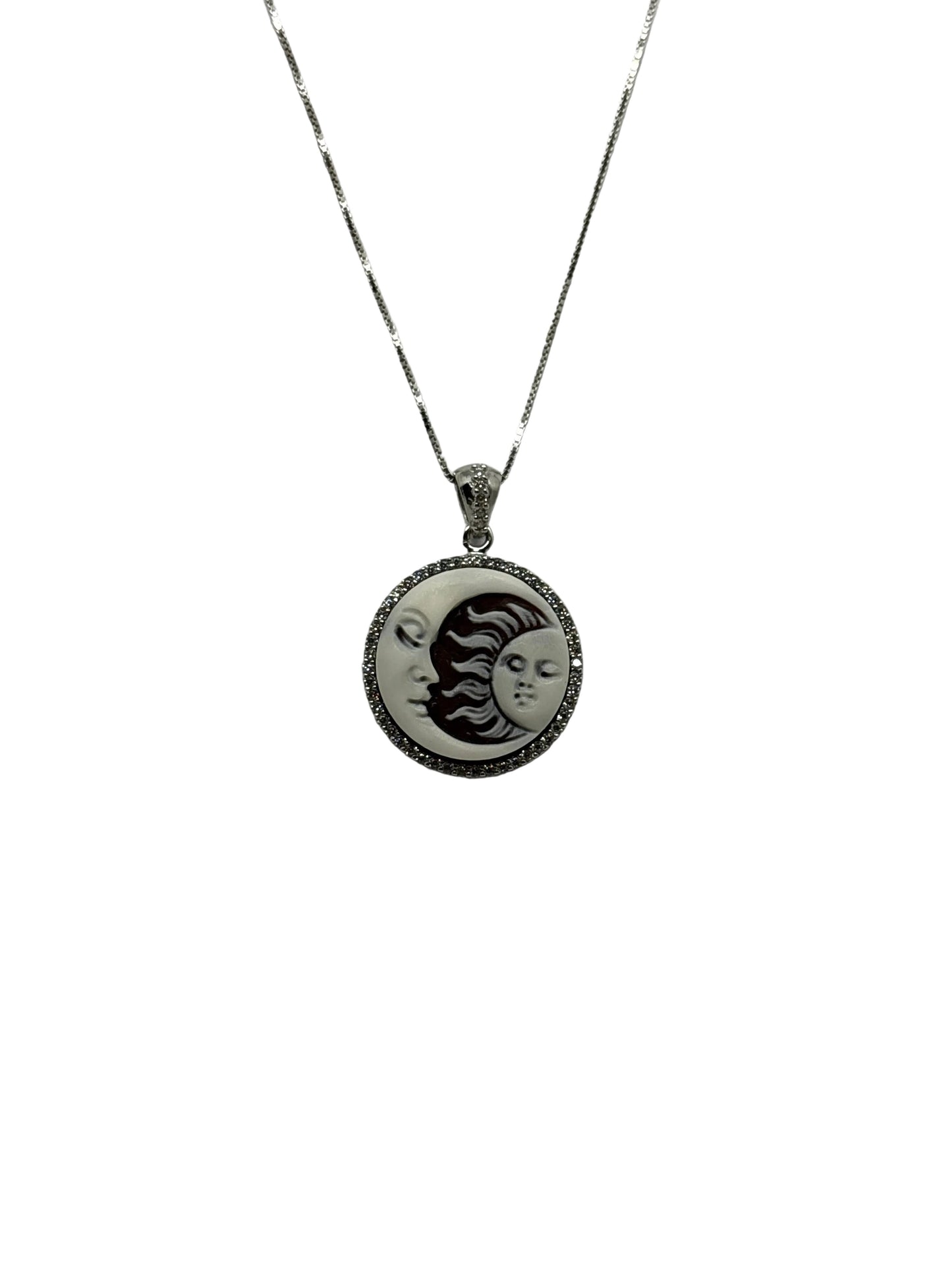 Collana in Cammeo incisione "Sole e Luna"
