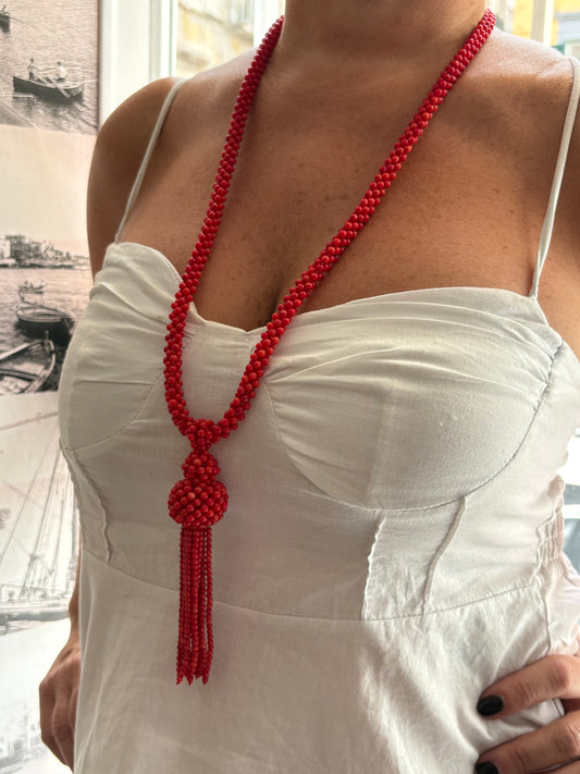 Collana in Tessito in Corallo Bambù