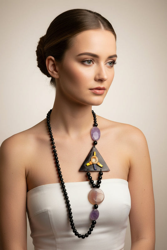 Collana Mosaico in Agata e Occhio di Santa Lucia