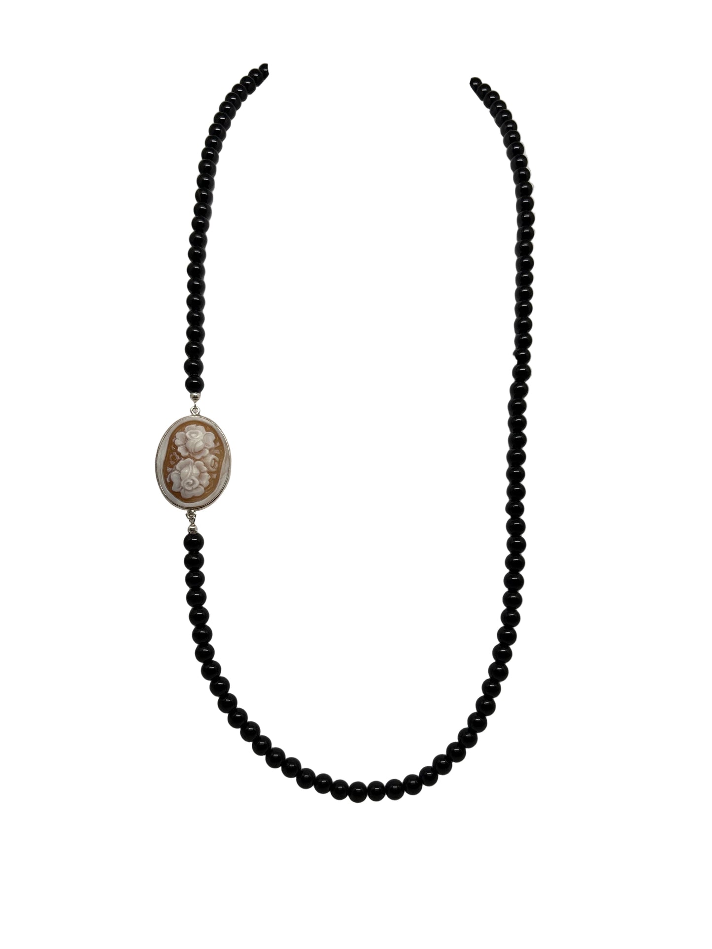 Collana in Agata e Cammeo Incisione "Fiori"
