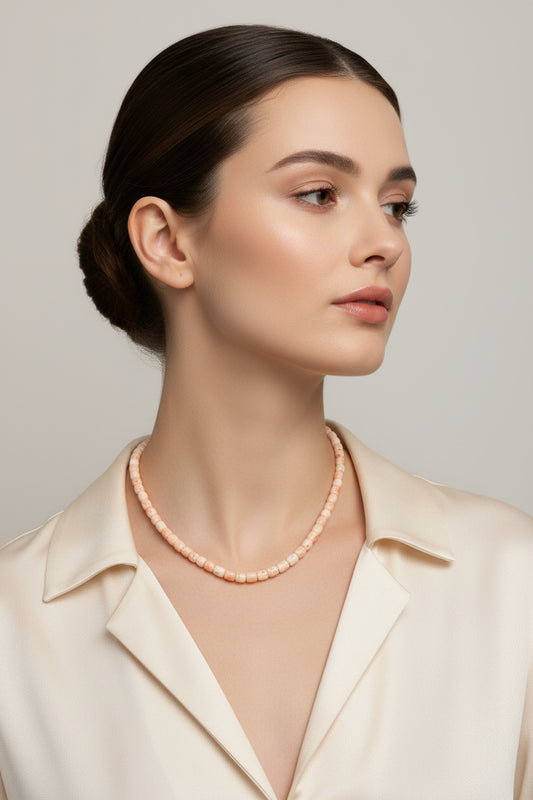 Collana in Corallo Rosa "Tubetti"
