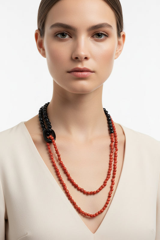 Collana in Corallo e Agata