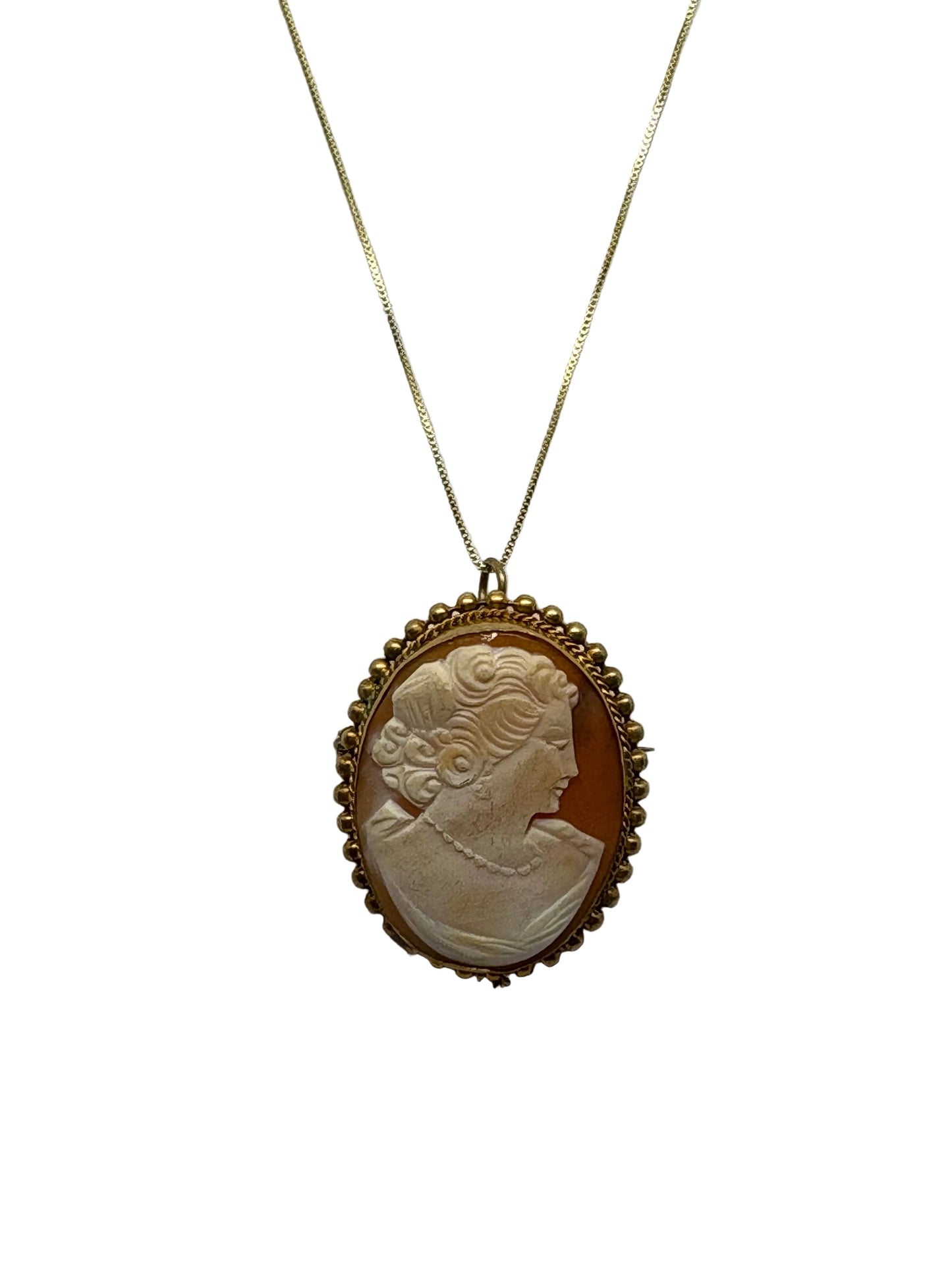 Spilla Pendente in Cammeo incisione "Profilo di Donna"