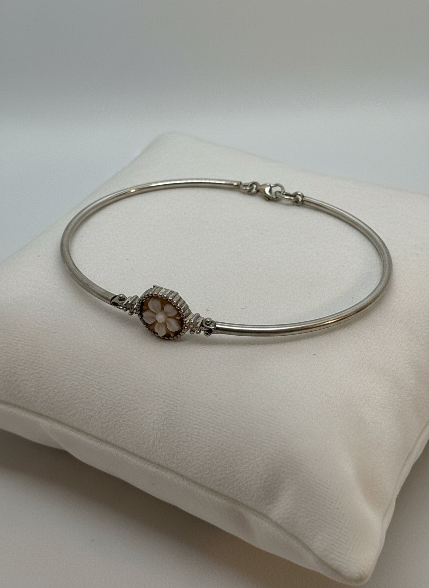 Bracciale in Cammeo incisione "Fiore"