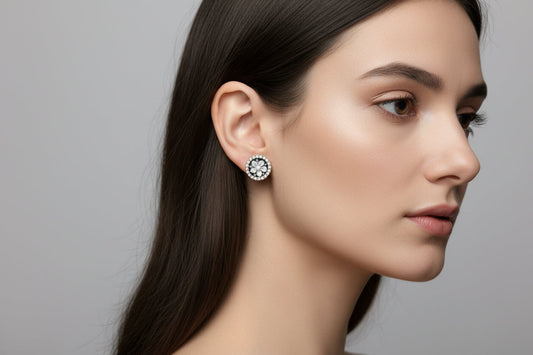 Orecchini in Cammeo incisione "Fiore"