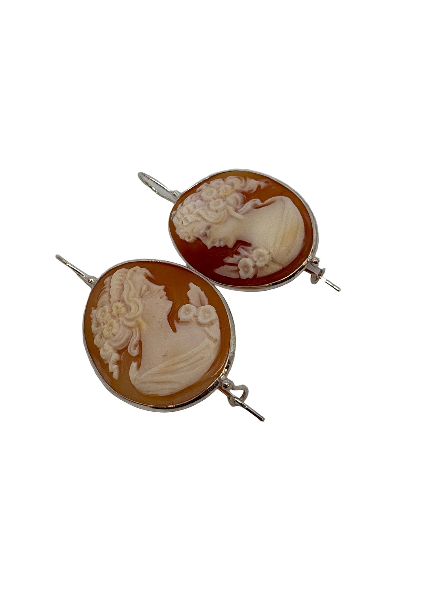 Orecchini in Cammeo incisione "Profilo di Donna"