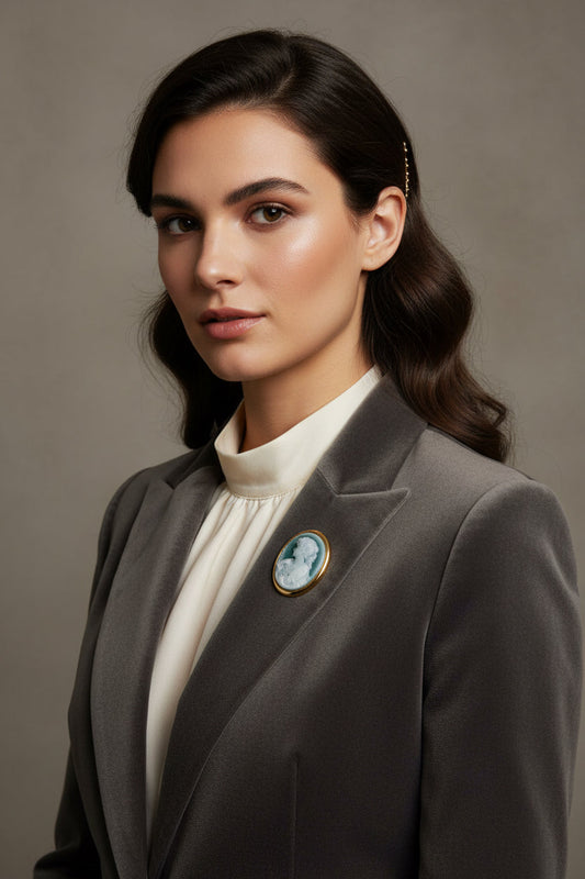 Cammeo Nudo in Agata incisione Profilo di Donna