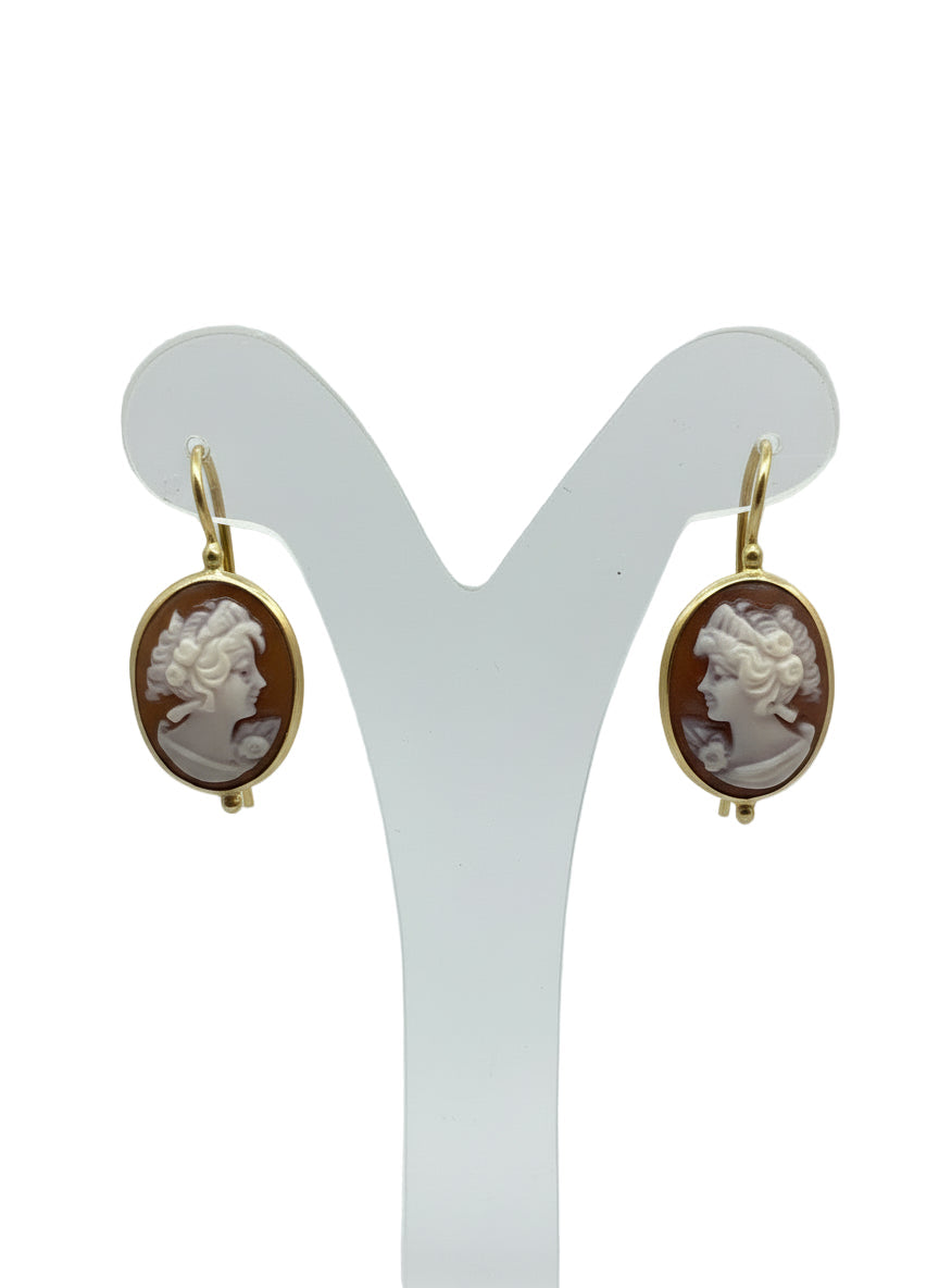 Orecchini in Cammeo incisione "Profilo di Donna"