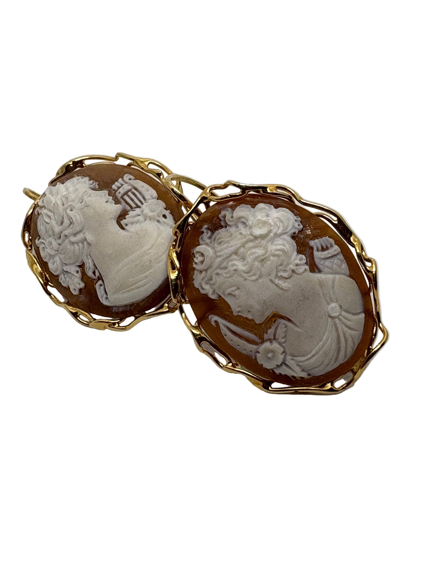 Orecchini in Cammeo incisione "Profilo di Donna"