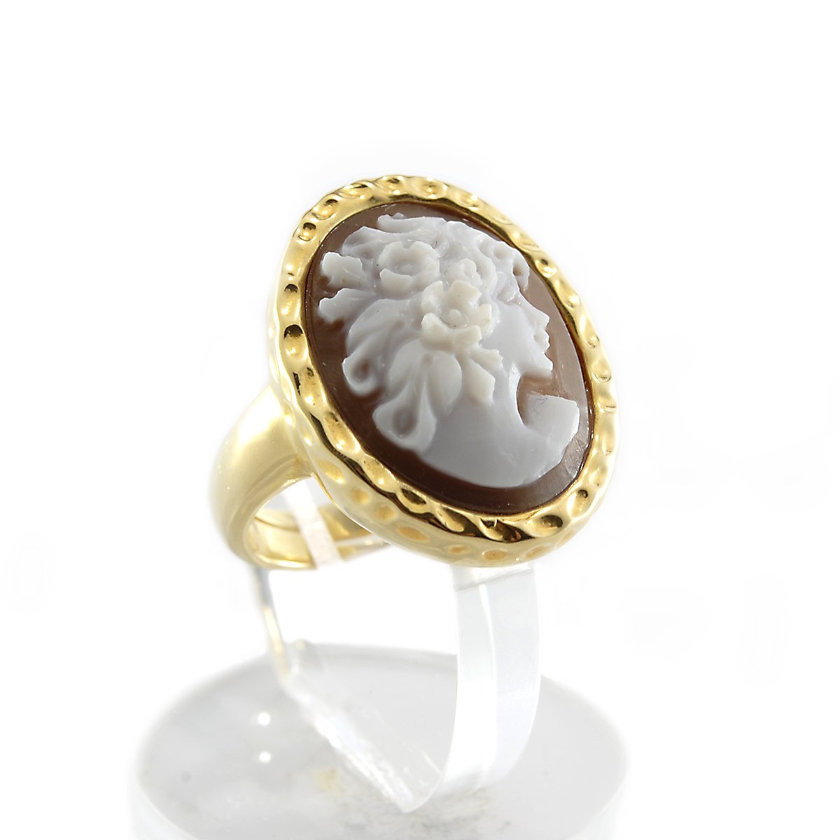 Anello-Cameo-Italiano-Cammeo-Old-Memory-Profilo-Donna